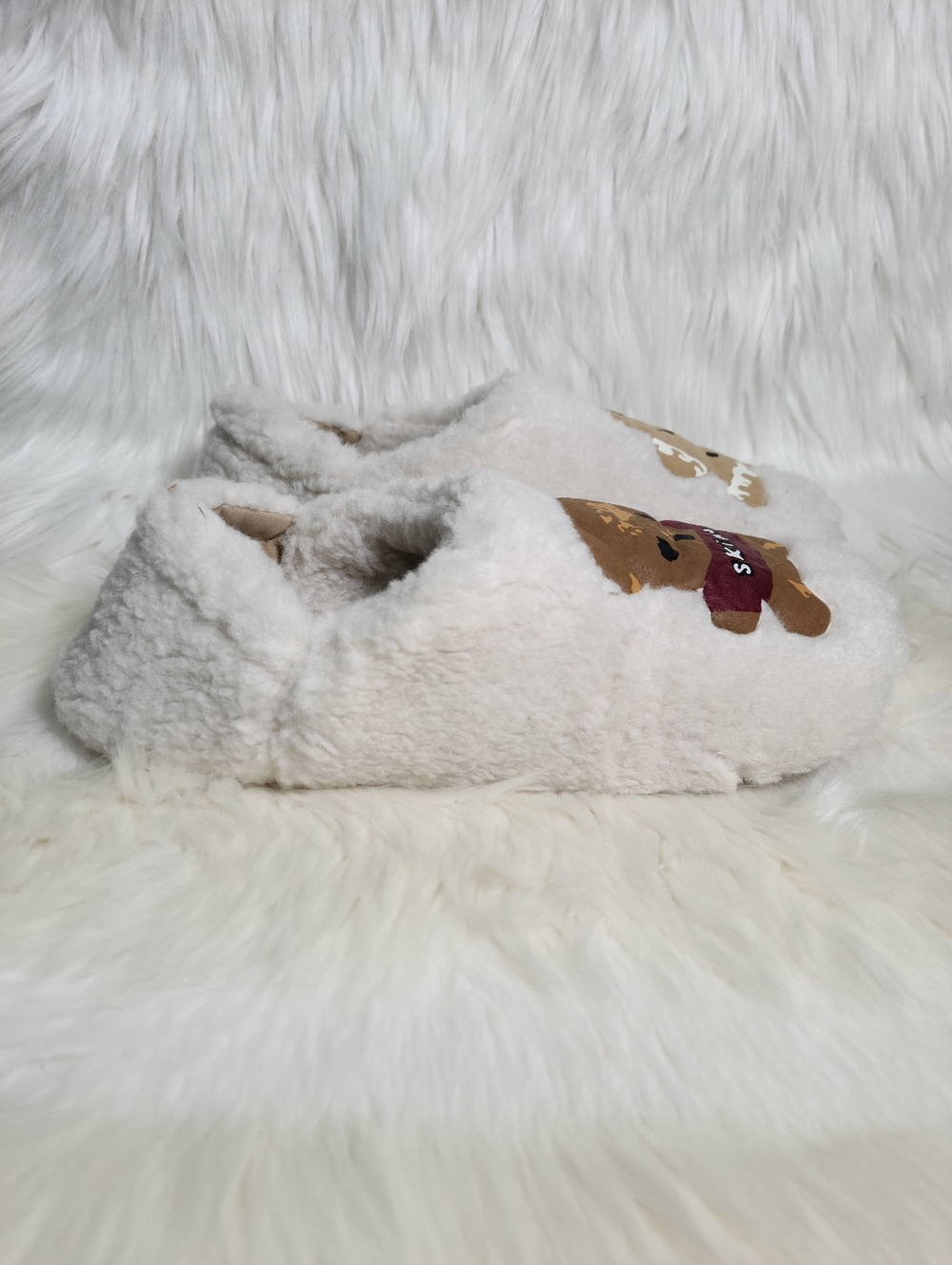 SKIMS X CPFM Collab Teddy Bear Slippers Marble Women 8.5 / 39 NEW - Picture 2 of 7